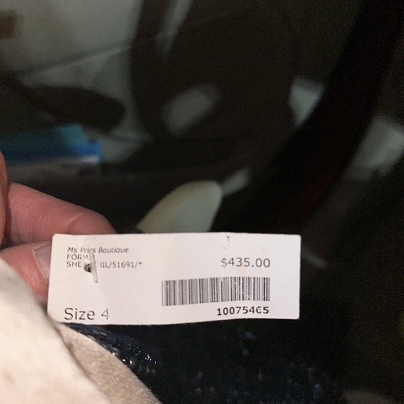 NWT Sherri hill size 4 navy blue formal gown - Picture 2 of 3